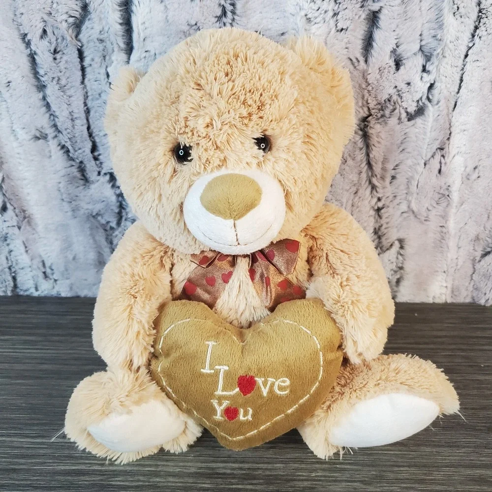 Best Made Toys Tan Beige Teddy Bear I LOVE YOU Plush Heart 9.5